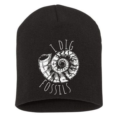I Dig Fossils Ammonite Fossil Paleontology Short Acrylic Beanie