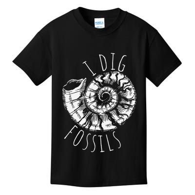I Dig Fossils Ammonite Fossil Paleontology Kids T-Shirt