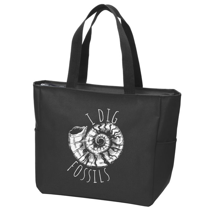 I Dig Fossils Ammonite Fossil Paleontology Zip Tote Bag