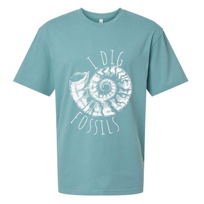 I Dig Fossils Ammonite Fossil Paleontology Sueded Cloud Jersey T-Shirt