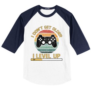 I Dont Get Older Level Exp Up Gaming Gamer Birthday Gift Baseball Sleeve Shirt