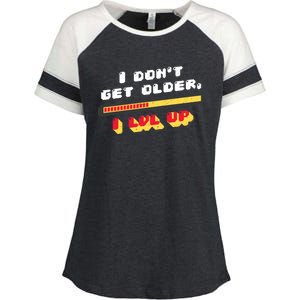 I Dont Get Older I Level Up Gift Enza Ladies Jersey Colorblock Tee