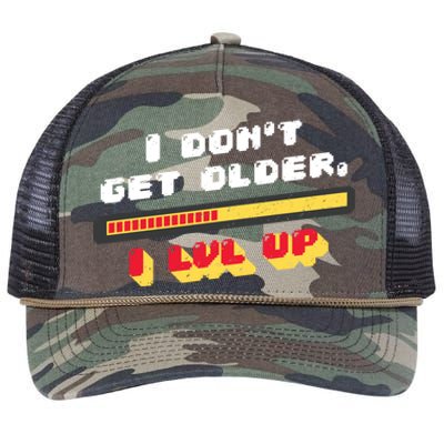 I Dont Get Older I Level Up Gift Retro Rope Trucker Hat Cap