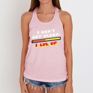 I Dont Get Older I Level Up Gift Women's Knotted Racerback Tank