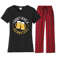 I Dont Give A Schnitzel Oktoberfest German Funny Gift Women's Flannel Pajama Set