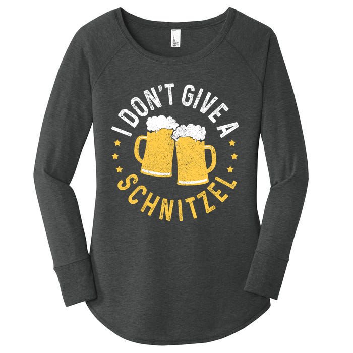 I Dont Give A Schnitzel Oktoberfest German Funny Gift Women's Perfect Tri Tunic Long Sleeve Shirt