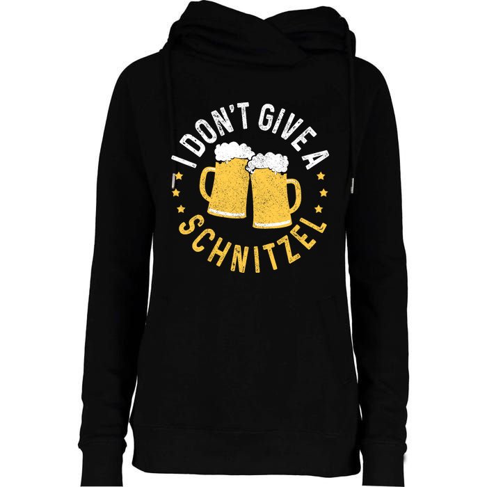 I Dont Give A Schnitzel Oktoberfest German Funny Gift Womens Funnel Neck Pullover Hood