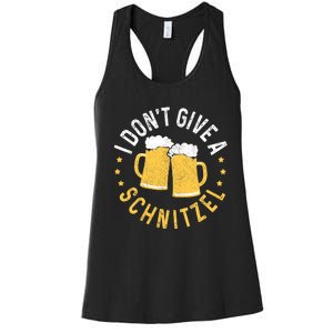 I Dont Give A Schnitzel Oktoberfest German Funny Gift Women's Racerback Tank