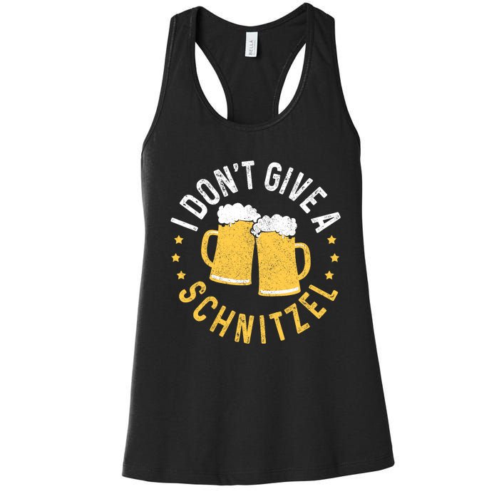 I Dont Give A Schnitzel Oktoberfest German Funny Gift Women's Racerback Tank