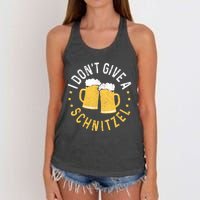 I Dont Give A Schnitzel Oktoberfest German Funny Gift Women's Knotted Racerback Tank