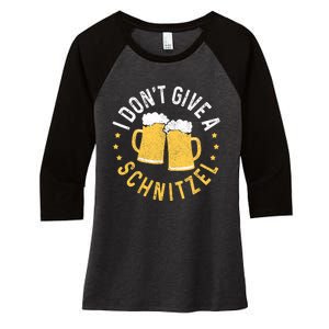 I Dont Give A Schnitzel Oktoberfest German Funny Gift Women's Tri-Blend 3/4-Sleeve Raglan Shirt