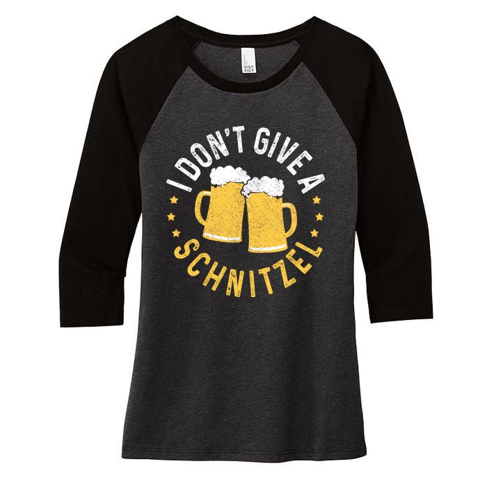 I Dont Give A Schnitzel Oktoberfest German Funny Gift Women's Tri-Blend 3/4-Sleeve Raglan Shirt