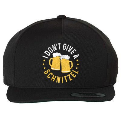 I Dont Give A Schnitzel Oktoberfest German Funny Gift Wool Snapback Cap