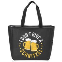 I Dont Give A Schnitzel Oktoberfest German Funny Gift Zip Tote Bag