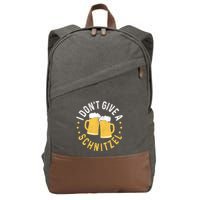 I Dont Give A Schnitzel Oktoberfest German Funny Gift Cotton Canvas Backpack