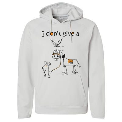 I Dont Give A Rat Ass Donkey And Mouse Walking Funny VNeck Performance Fleece Hoodie