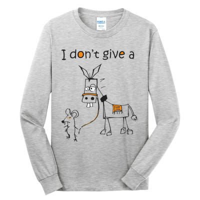 I Dont Give A Rat Ass Donkey And Mouse Walking Funny VNeck Tall Long Sleeve T-Shirt