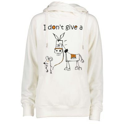 I Dont Give A Rat Ass Donkey And Mouse Walking Funny VNeck Womens Funnel Neck Pullover Hood