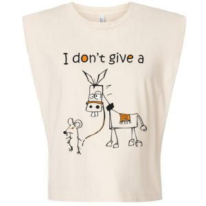 I Dont Give A Rat Ass Donkey And Mouse Walking Funny VNeck Garment-Dyed Women's Muscle Tee