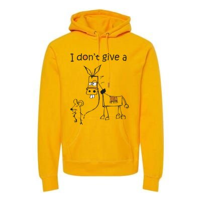 I Dont Give A Rat Ass Donkey And Mouse Walking Funny VNeck Premium Hoodie