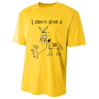 I Dont Give A Rat Ass Donkey And Mouse Walking Funny VNeck Performance Sprint T-Shirt