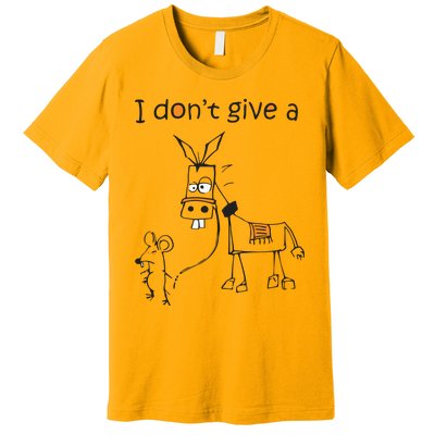 I Dont Give A Rat Ass Donkey And Mouse Walking Funny VNeck Premium T-Shirt