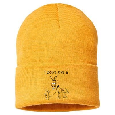 I Dont Give A Rat Ass Donkey And Mouse Walking Funny VNeck Sustainable Knit Beanie