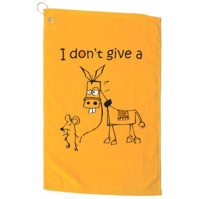 I Dont Give A Rat Ass Donkey And Mouse Walking Funny VNeck Platinum Collection Golf Towel