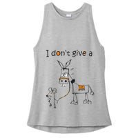 I Dont Give A Rat Ass Donkey And Mouse Walking Funny VNeck Ladies PosiCharge Tri-Blend Wicking Tank