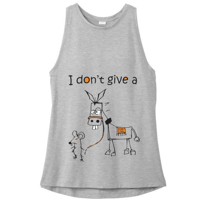 I Dont Give A Rat Ass Donkey And Mouse Walking Funny VNeck Ladies PosiCharge Tri-Blend Wicking Tank