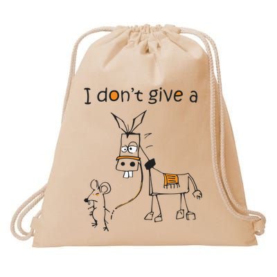 I Dont Give A Rat Ass Donkey And Mouse Walking Funny VNeck Drawstring Bag