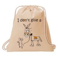 I Dont Give A Rat Ass Donkey And Mouse Walking Funny VNeck Drawstring Bag