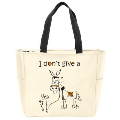 I Dont Give A Rat Ass Donkey And Mouse Walking Funny VNeck Zip Tote Bag