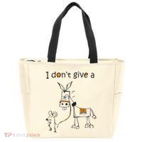 I Dont Give A Rat Ass Donkey And Mouse Walking Funny VNeck Zip Tote Bag