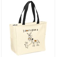 I Dont Give A Rat Ass Donkey And Mouse Walking Funny VNeck Zip Tote Bag