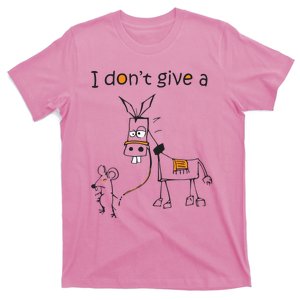 I Dont Give A Rat Ass Donkey And Mouse Walking Funny VNeck T-Shirt