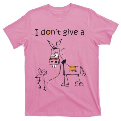 I Dont Give A Rat Ass Donkey And Mouse Walking Funny VNeck T-Shirt