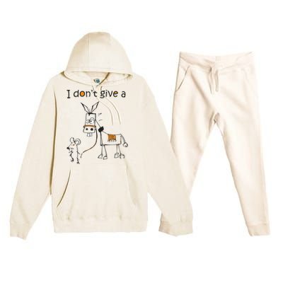 I Dont Give A Rat Ass Donkey And Mouse Walking Funny VNeck Premium Hooded Sweatsuit Set