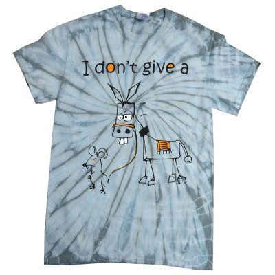 I Dont Give A Rat Ass Donkey And Mouse Walking Funny VNeck Tie-Dye T-Shirt