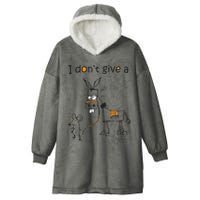 I Dont Give A Rat Ass Donkey And Mouse Walking Funny VNeck Hooded Wearable Blanket