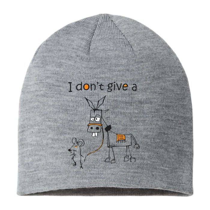 I Dont Give A Rat Ass Donkey And Mouse Walking Funny VNeck Sustainable Beanie
