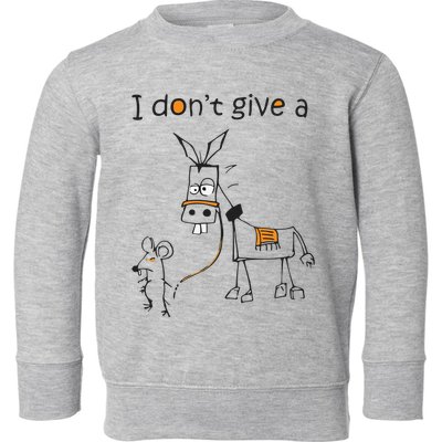 I Dont Give A Rat Ass Donkey And Mouse Walking Funny VNeck Toddler Sweatshirt