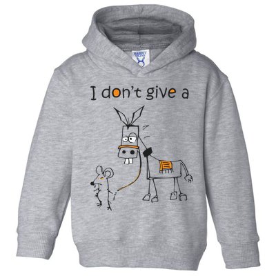 I Dont Give A Rat Ass Donkey And Mouse Walking Funny VNeck Toddler Hoodie