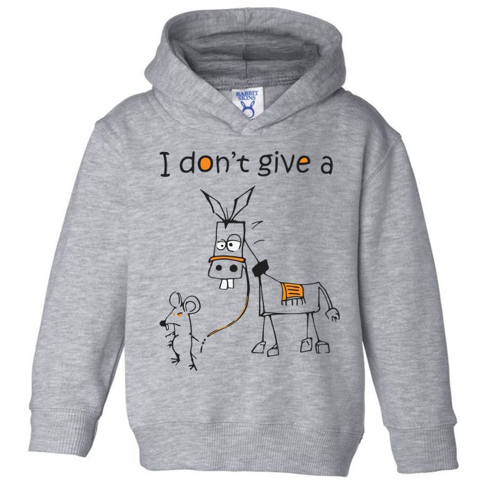 I Dont Give A Rat Ass Donkey And Mouse Walking Funny VNeck Toddler Hoodie