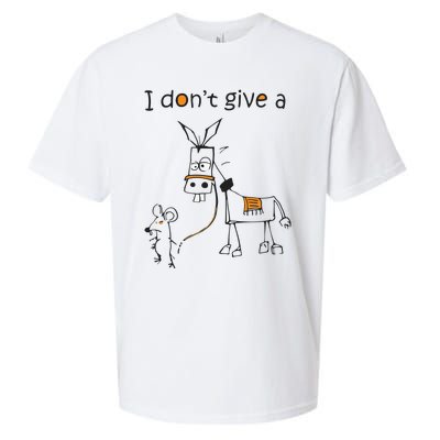 I Dont Give A Rat Ass Donkey And Mouse Walking Funny VNeck Sueded Cloud Jersey T-Shirt