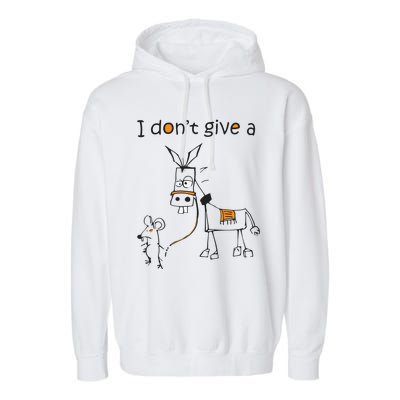 I Dont Give A Rat Ass Donkey And Mouse Walking Funny VNeck Garment-Dyed Fleece Hoodie