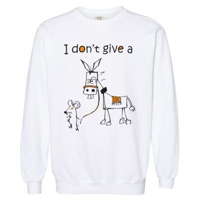 I Dont Give A Rat Ass Donkey And Mouse Walking Funny VNeck Garment-Dyed Sweatshirt