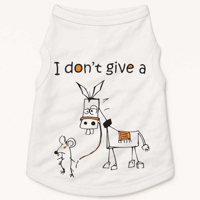 I Dont Give A Rat Ass Donkey And Mouse Walking Funny VNeck Doggie Tank