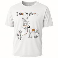 I Dont Give A Rat Ass Donkey And Mouse Walking Funny VNeck Performance Shirt