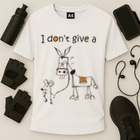 I Dont Give A Rat Ass Donkey And Mouse Walking Funny VNeck Performance Shirt